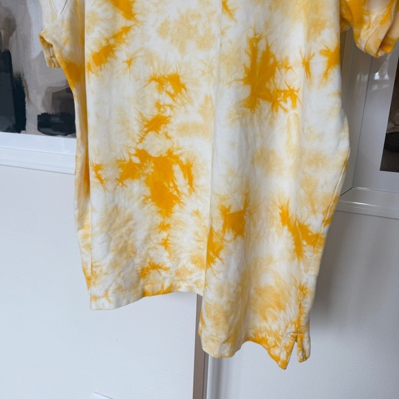 Disney Parks WDW Men's XXL Yellow Tie-Dye Slim Fit Polo Shirt Casual Stretch - Picture 10 of 12